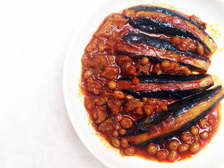 Unripe Grapes and Eggplants  Stew